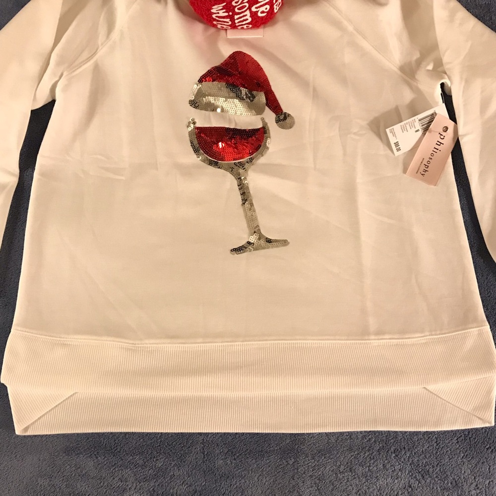 Philosophy Sweatshirt and Sock Gift Set Ivory/Red - Picture 8 of 16